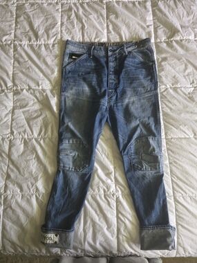 G-Star Slim Straight Paneled Mid-Blue Jeans